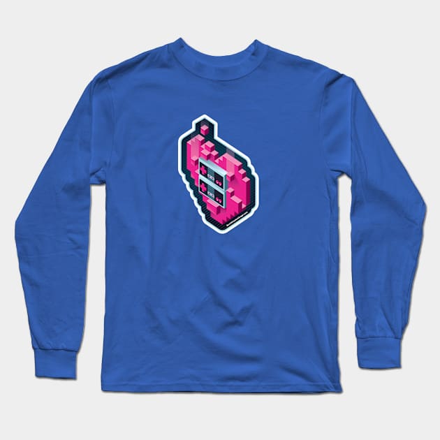 8-Bit Retro Gamer Heart Long Sleeve T-Shirt by BurchCreativeDesign